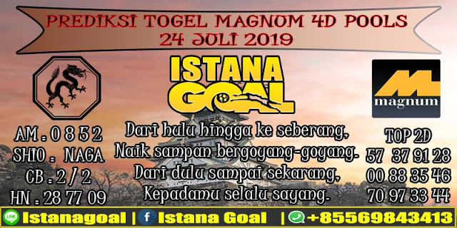 PREDIKSI TOGEL MAGNUM 4D POOLS 24 JULI 2019