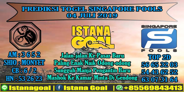 PREDIKSI TOGEL SINGAPORE POOLS 04 JULI 2019