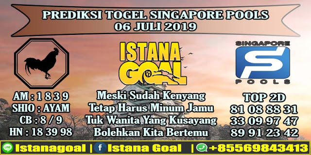 PREDIKSI TOGEL SINGAPORE POOLS 06 JULI 2019