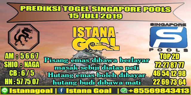 PREDIKSI TOGEL SINGAPORE POOLS 15 JULI 201