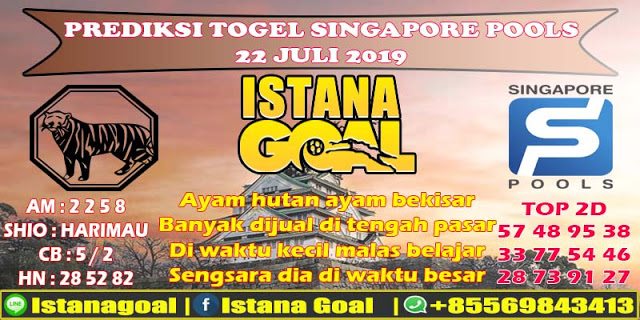 PREDIKSI TOGEL SINGAPORE POOLS 22 JULI 2019