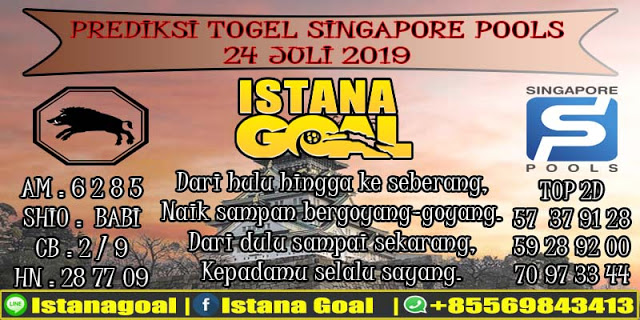 PREDIKSI TOGEL SINGAPORE POOLS 24 JULI 2019