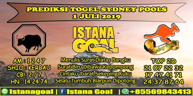 PREDIKSI TOGEL SYDNEY POOLS 01 JULI 2019