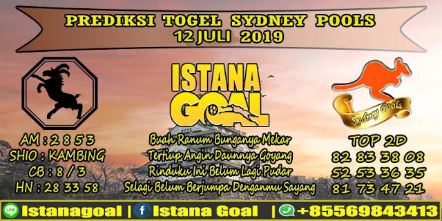 PREDIKSI TOGEL SYDNEY POOLS 12 JULI 2019