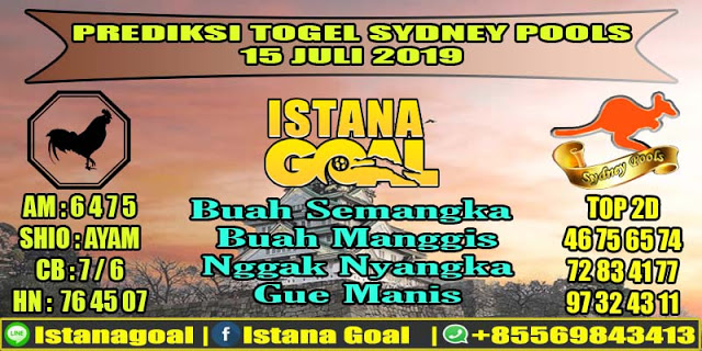 PREDIKSI TOGEL SYDNEY POOLS 15 JULI 2019