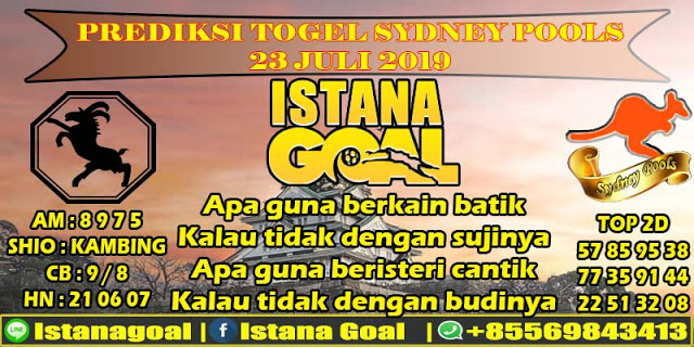 PREDIKSI TOGEL SYDNEY POOLS 23 JULI 2019