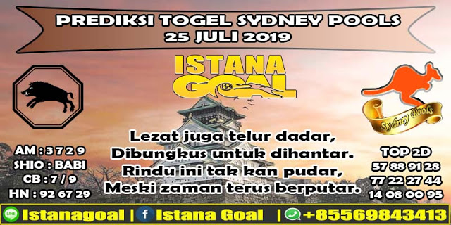 PREDIKSI TOGEL SYDNEY POOLS 25 JULI 2019