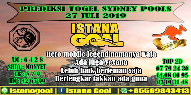 PREDIKSI TOGEL SYDNEY POOLS 27 JULI 2019