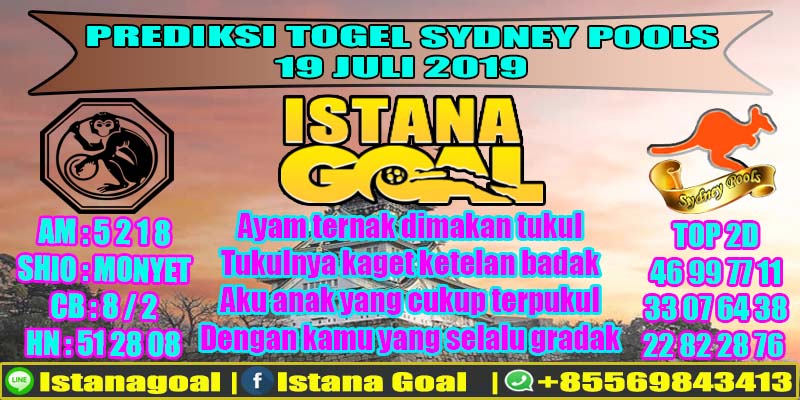 PREDIKSI TOGEL SYDNEY POOLS 19 JULI 2019