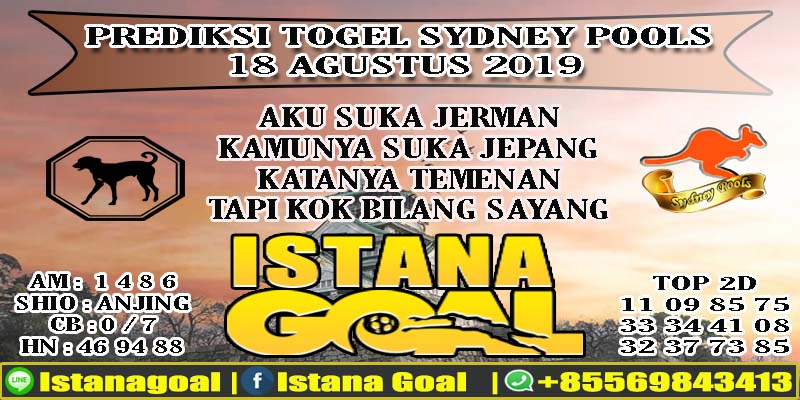 PREDIKSI TOGEL SYDNEY POOLS 18 AGUSTUS 2019