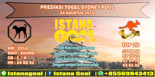 PREDIKSI TOGEL SYDNEY POOLS 24 AGUSTUS 2019