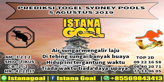 PREDIKSI TOGEL SYDNEY POOLS 05 AGUSTUS 2019