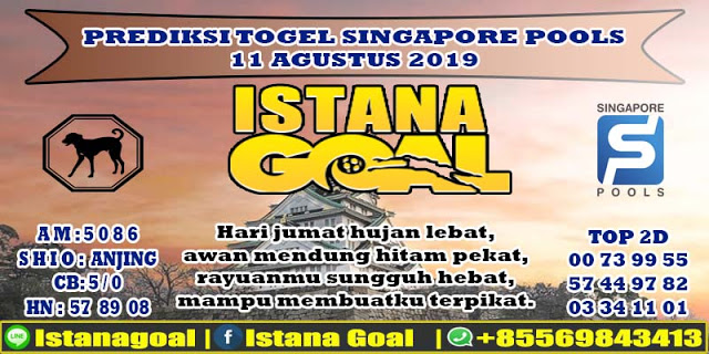 PREDIKSI TOGEL SINGAPORE POOLS 11 AGUSTUS 2019