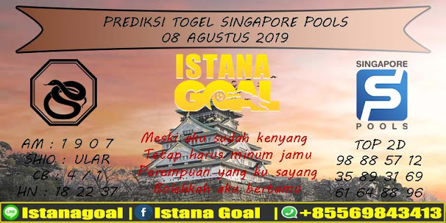 PREDIKSI TOGEL SINGAPORE POOLS 08 AGUSTUS 2019