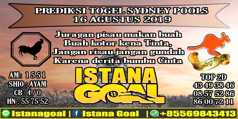 PREDIKSI TOGEL SYDNEY POOLS 16 AGUSTUS 2019