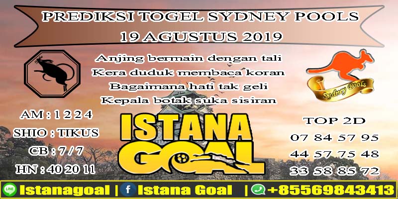 PREDIKSI TOGEL SYDNEY POOLS 19 AGUSTUS 2019