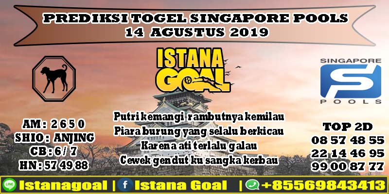 PREDIKSI TOGEL SINGAPORE POOLS 14 AGUSTUS 2019