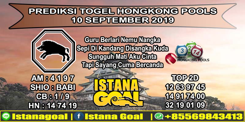 PREDIKSI TOGEL HONGKONG POOLS 10 SEPTEMBER 2019