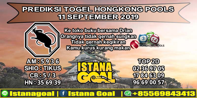 PREDIKSI TOGEL HONGKONG POOLS 11 SEPTEMBER 2019