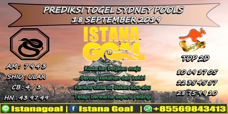 PREDIKSI TOGEL SYDNEY POOLS 18 SEPTEMBER 2019