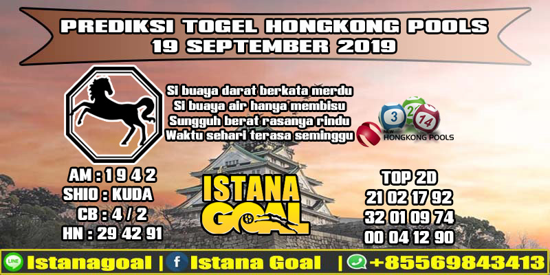 PREDIKSI TOGEL HONGKONG POOLS 19 SEPTEMBER 2019