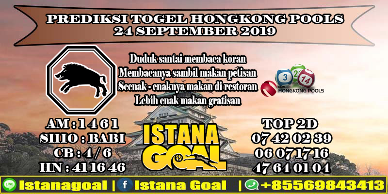 PREDIKSI TOGEL HONGKONG POOLS 24 SEPTEMBER 2019