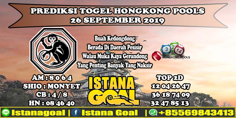 PREDIKSI TOGEL HONGKONG POOLS 26 SEPTEMBER 2019