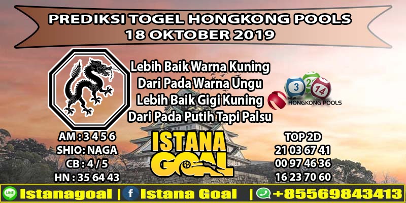 PREDIKSI TOGEL HONGKONG POOLS 18 OKTOBER 2019