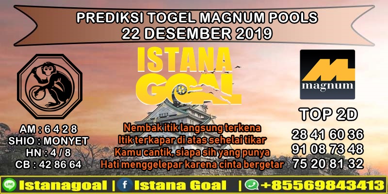 PREDIKSI TOGEL MAGNUM POOLS 22 DESEMBER 2019