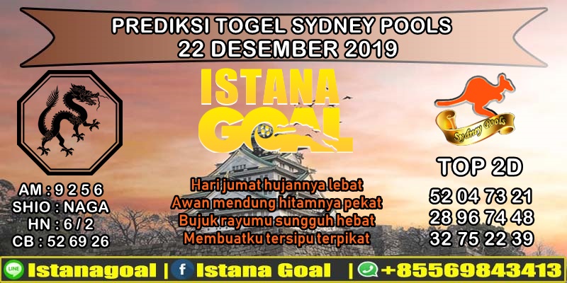 PREDIKSI TOGEL SYDNEY POOLS 22 DESEMBER 2019