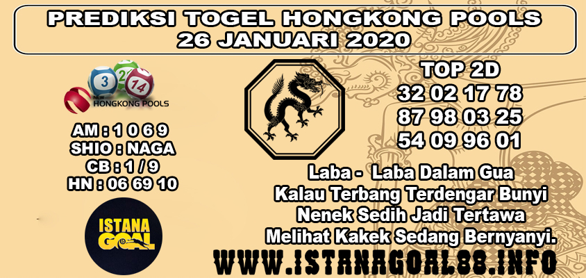 PREDIKSI TOGEL HONGKONG POOLS 26 JANUARI 2020