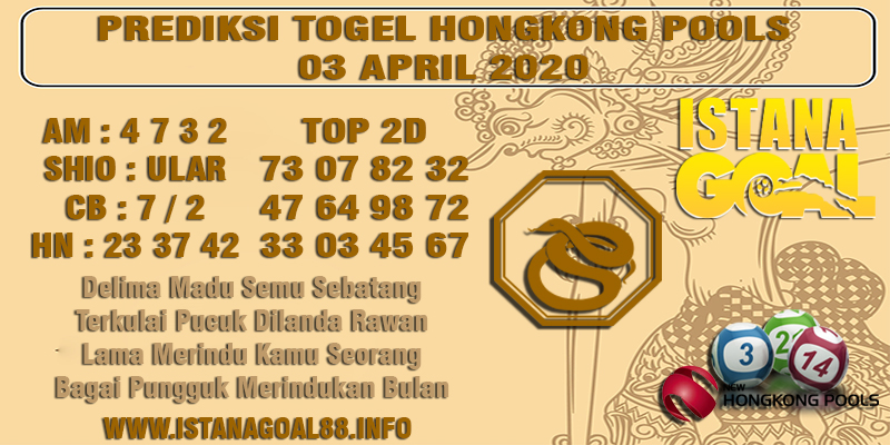 PREDIKSI TOGEL HONGKONG POOLS 03 APRIL 2020