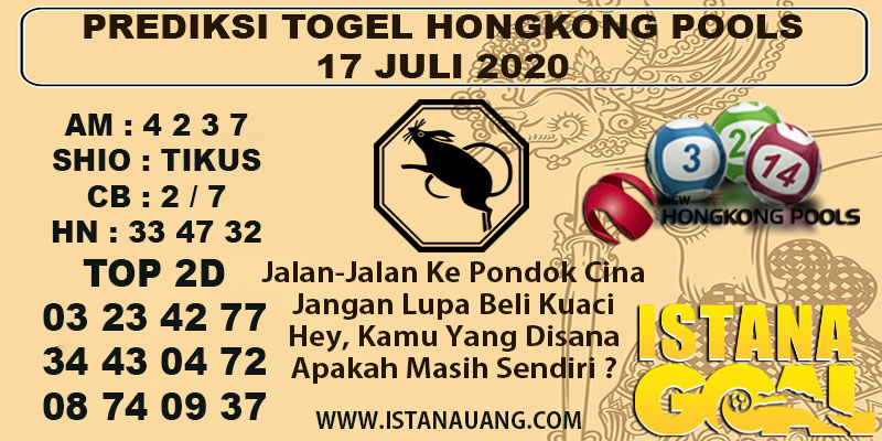 PREDIKSI TOGEL HONGKONG POOLS 17 JULY 2020