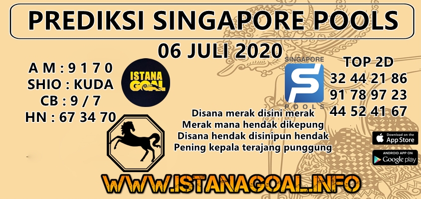 PREDIKSI TOGEL SINGAPORE POOLS 06 JULY 2020