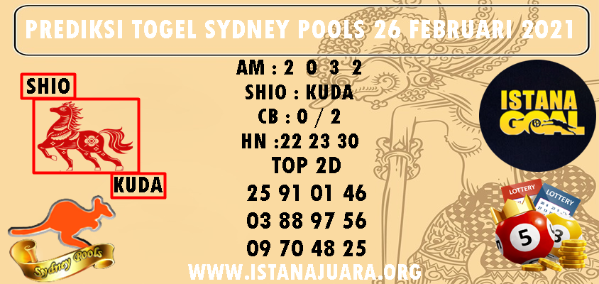 PREDIKSI SYDNEY TOGEL POOLS 26 FEBRUARI 2021